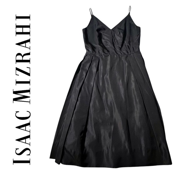 Isaac Mizrahi Dresses & Skirts - ISAAC MIZRAHI Silk Black Party Dress Semi-Formal Tulle Lined Pleats Women’s 4